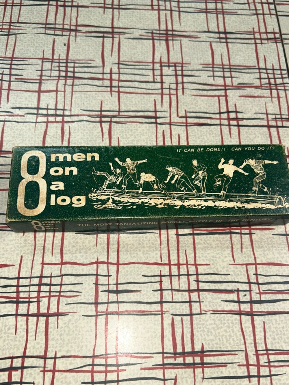 8 Men On A Log, Vintage Pocket Puzzle, Are-Jay Game Co., 1950’s, *Complete*